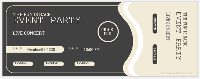 Fun party ticket template
