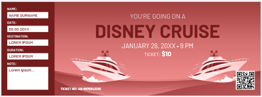 Disney cruise ticket template