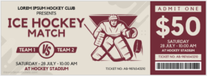 Ice hockey match ticket