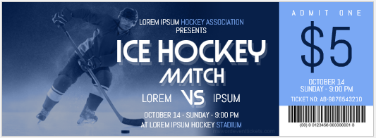 Ice hockey match ticket