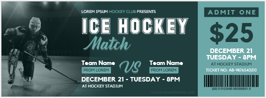Ice hockey match ticket