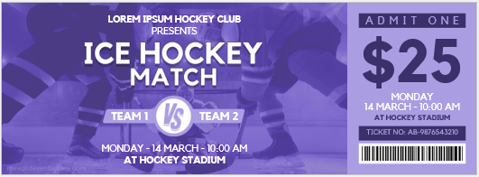 Ice hockey match ticket