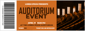 Auditorium event ticket template