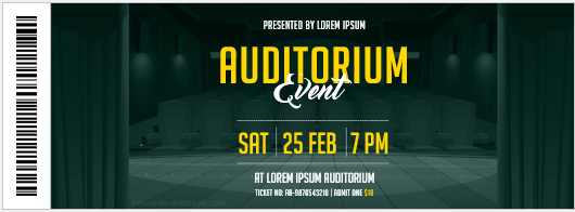 Auditorium event ticket template