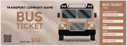 Bus ticket template