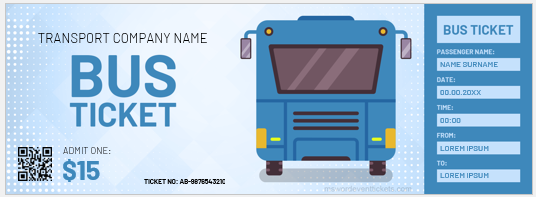 Bus ticket template