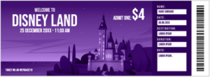 Disney land ticket template