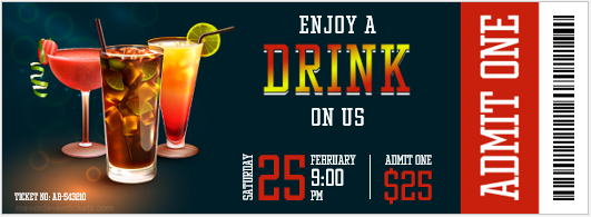 Drink Ticket Template for Word