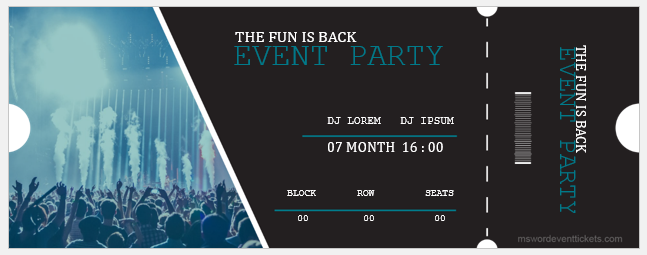 Drinks party ticket template