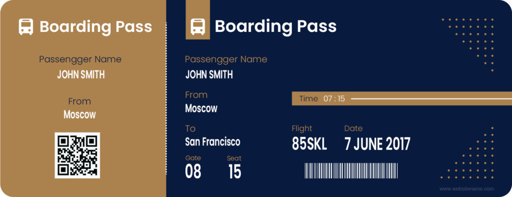 Fake bus ticket template