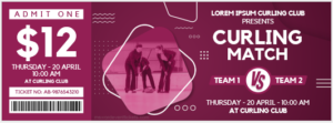 Curling match ticket template