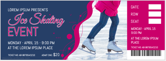 Ice Skating Event Ticket Template