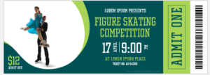 Figure skating competition ticket template