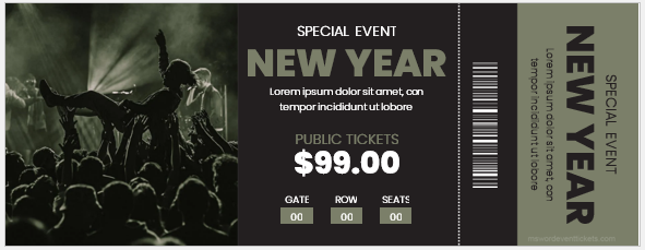 New Year Concert Ticket Templates