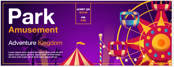 Amusement Ride Ticket Template for Word