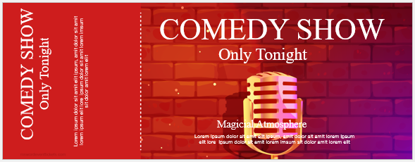 Comedy show ticket template