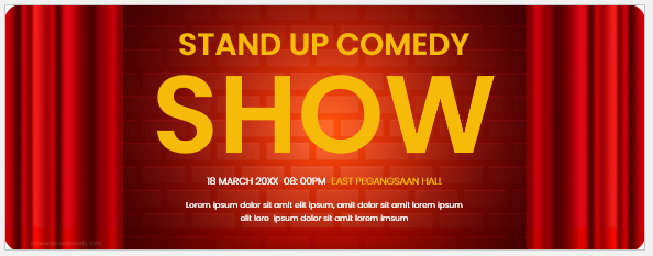 Comedy show ticket template