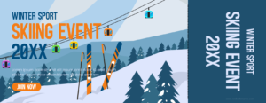 Skiing Event Ticket Template