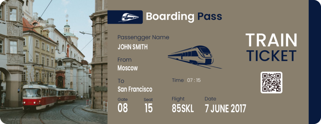 Train ticket template for Word