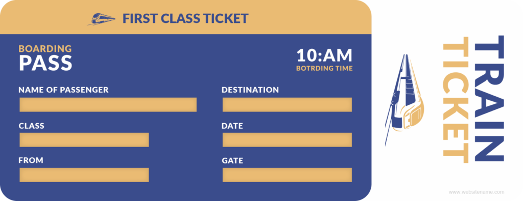 Train Ticket Template for Word