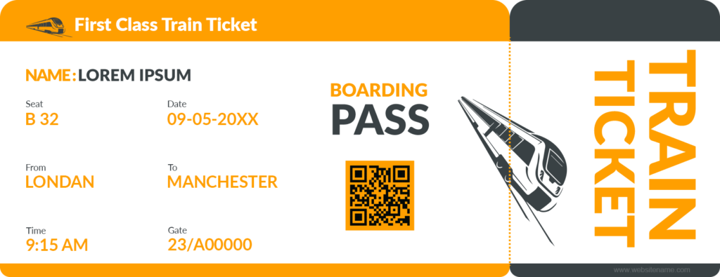 Train Ticket Template for Word